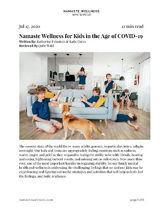 Namaste Wellness for Kids in the Age of COVID- 19