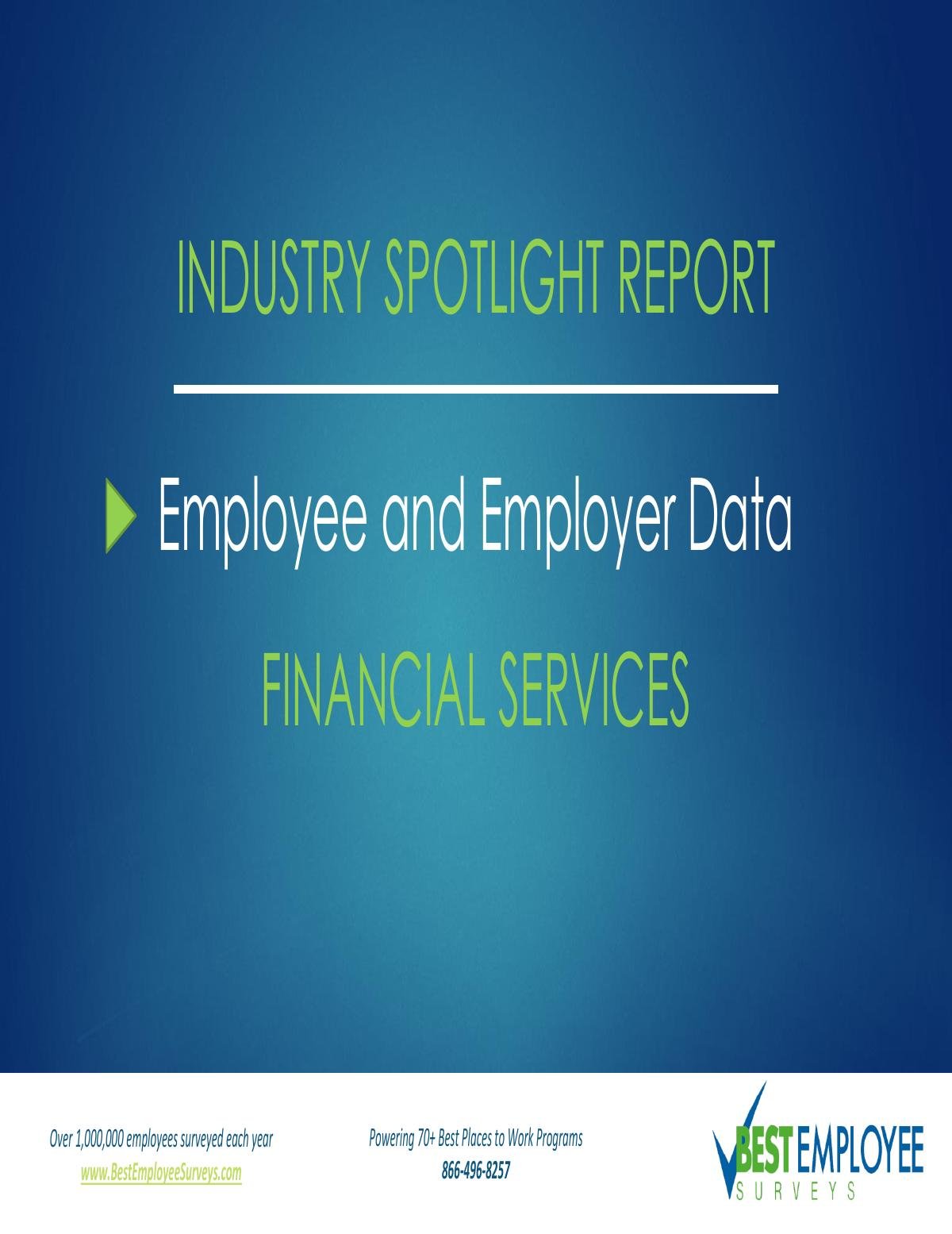 2019 Employee Engagement and Satisfaction Report: Financial Services