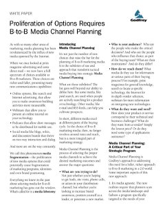 Proliferation of Options Requires B2B Media Channel Planning