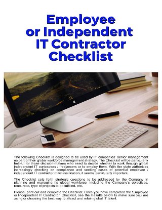 ‘Employee or Independent IT Contractor’ Checklist 