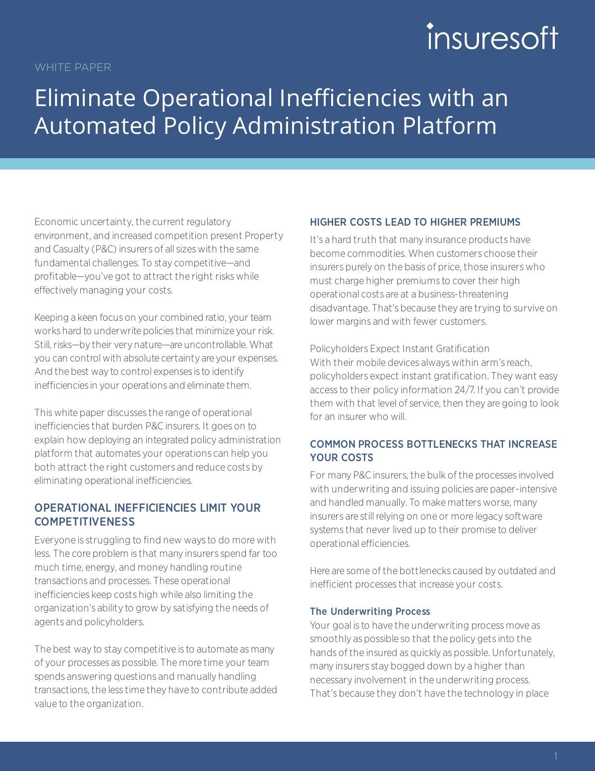 Eliminate Operational Inefficiencies with an Automated Policy Administration Platform