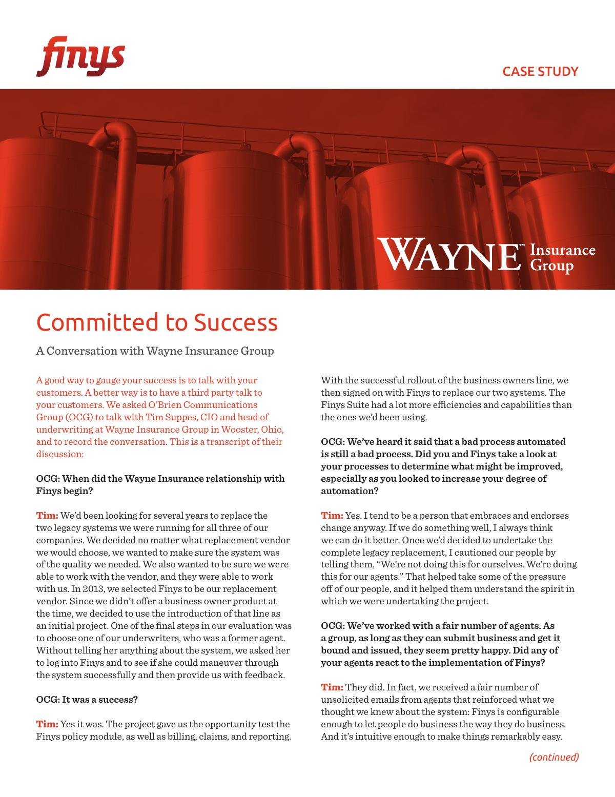 Wayne Insurance Group Case Study