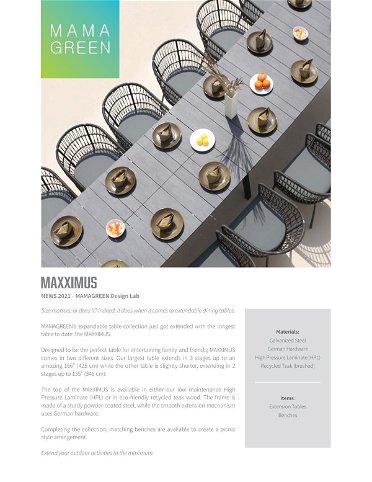 MAXXIMUS Extension Dining Table