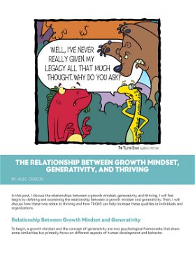 The Relationship Between Growth Mindset, Generativity, and Thriving