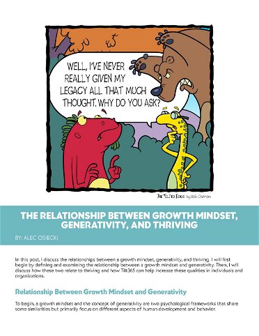 The Relationship Between Growth Mindset, Generativity, and Thriving