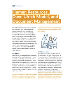 Human Resources, Dave Ulrich Model, and Document Management