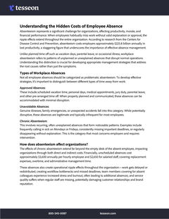 Absenteeism in the Workplace