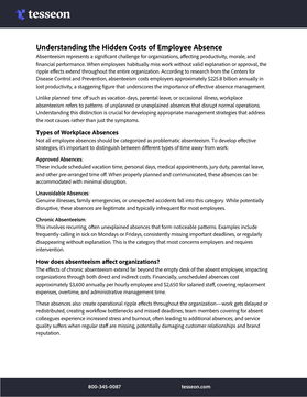 Absenteeism in the Workplace