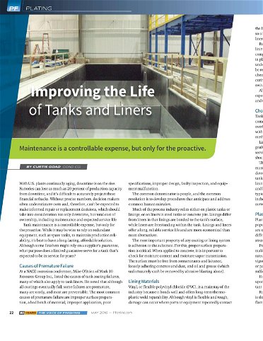 Improving the Life of Tanks and Liners