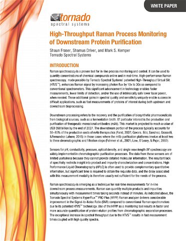 High-Throughput Raman Process Monitoring of Downstream Protein Purification