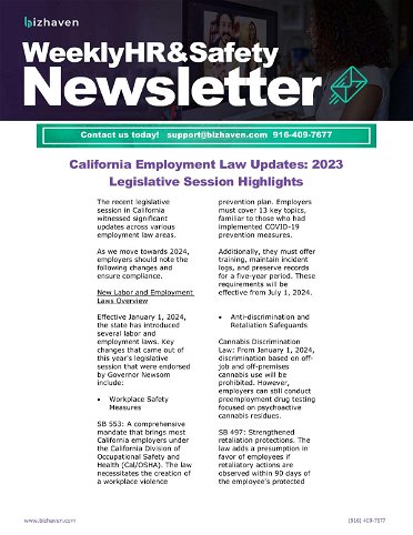  California Employment Law Updates: 2023 Legislative Session Highlights