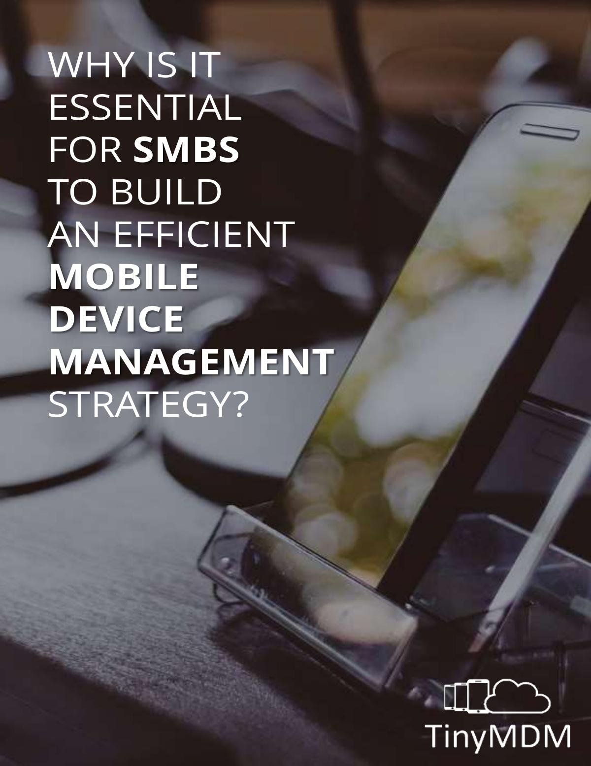 WHY IS IT ESSENTIAL FOR SMBs TO BUILD AN EFFICIENT MOBILE DEVICE MANAGEMENT STRATEGY?