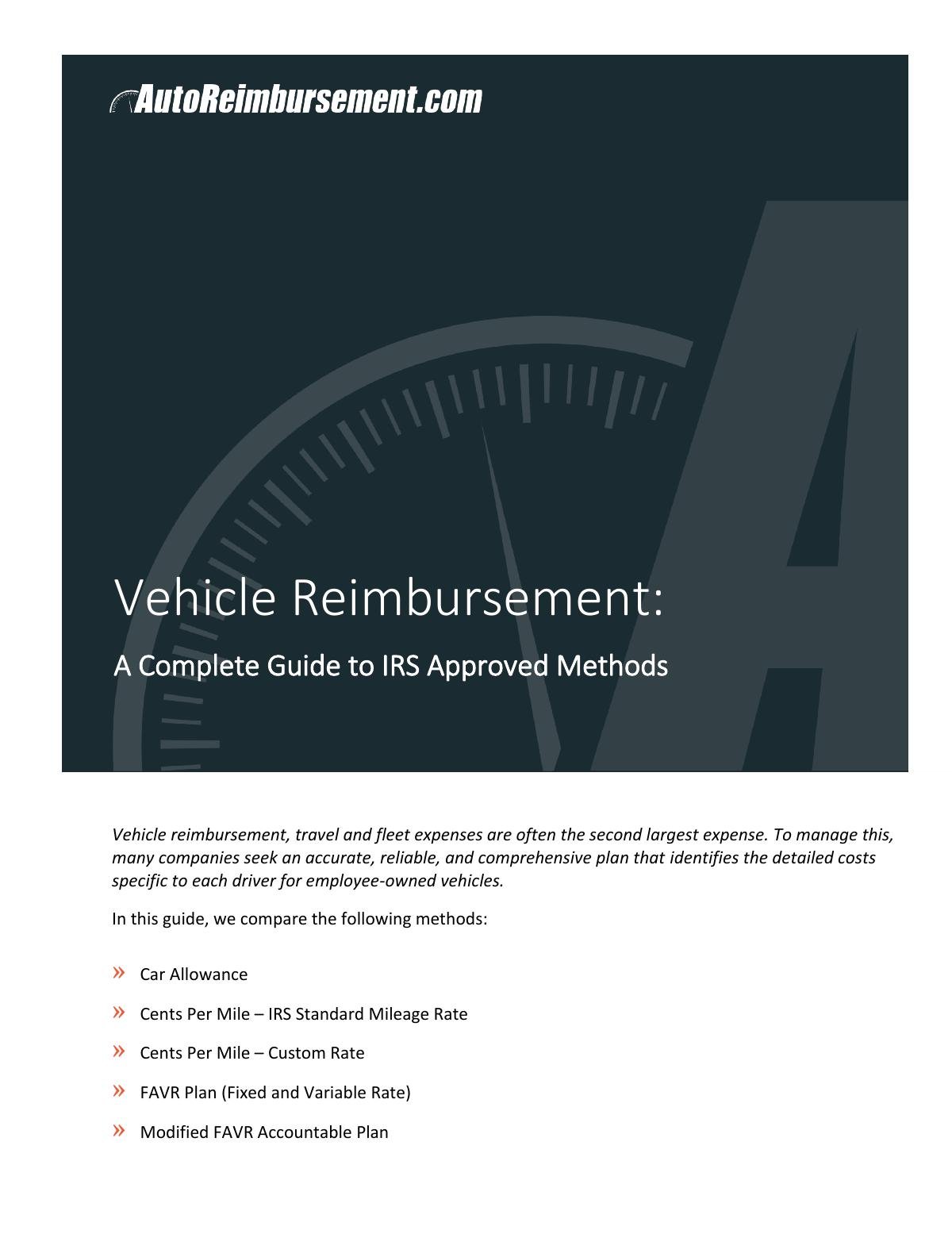 Vehicle Reimbursement: A Complete Guide to IRS Approved Methods
