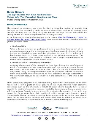 Buyer Beware – Outsourcing Update