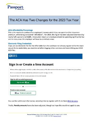 ACA Changes for 2023 So Far