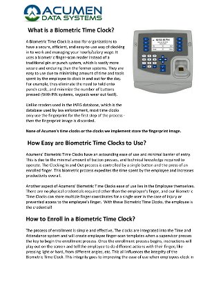 What is a Biometric Time Clock?