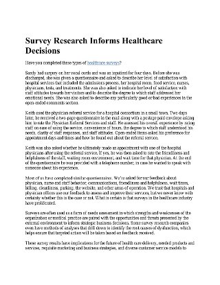 Survey Research Informs Healthcare Decisions