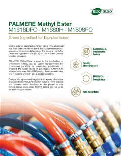Methyl Ester: PALMERE ME - Green Ingredient for Bio-plasticiser