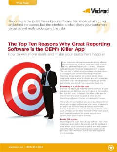 Top Ten Reasons Why Reporting Software Is The OEM's Killer App