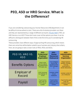 PEO, ASO or HRO Service. What is  the Difference?