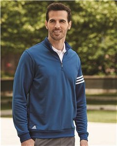 Adidas - ClimaLite 3-Stripes French Terry Quarter-Zip Pullover - A190