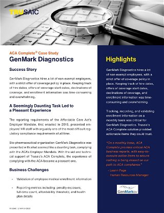 ACA Complete® Case Study GenMark Diagnostics
