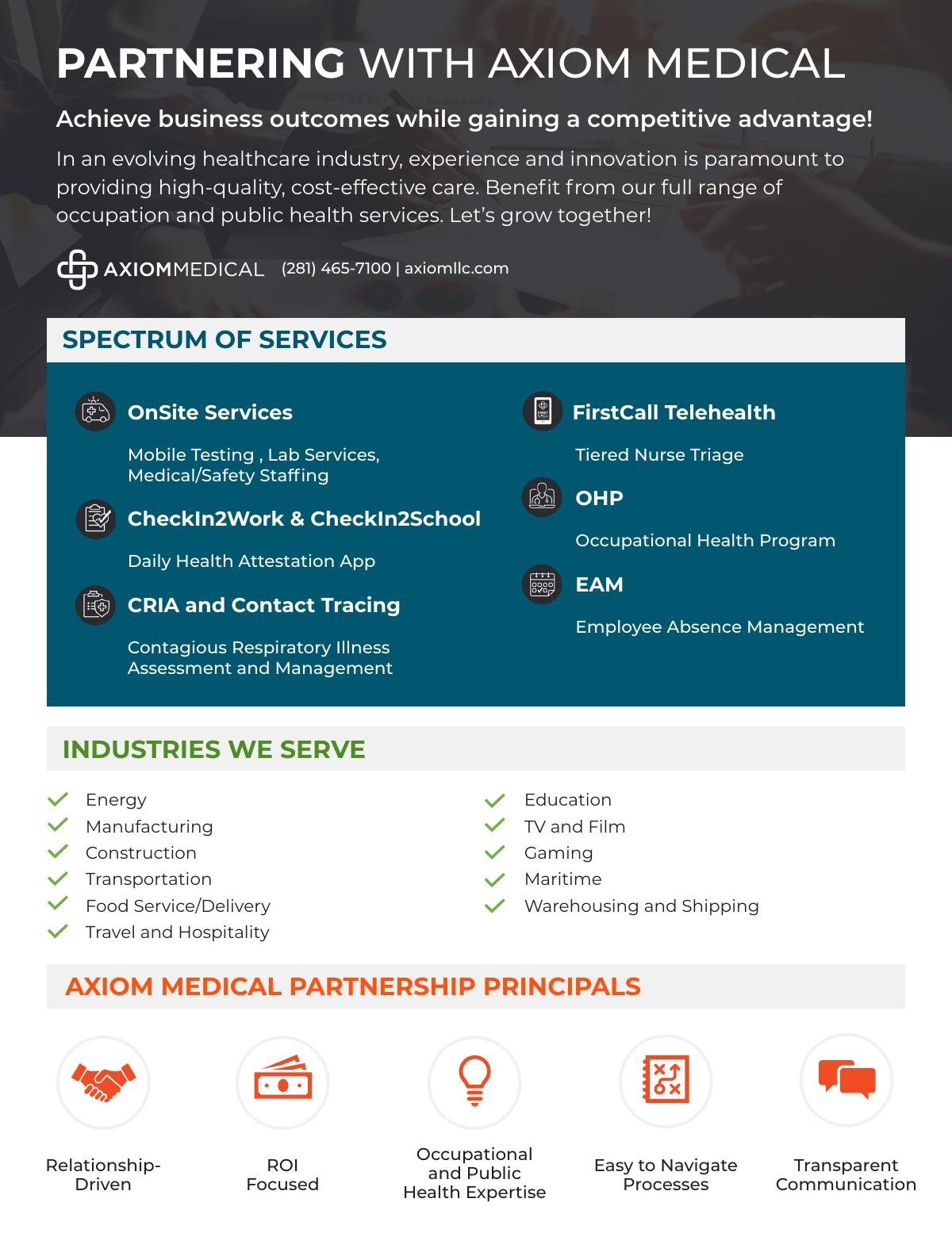 Partnering With Axiom Medical: An Overview of Our Services