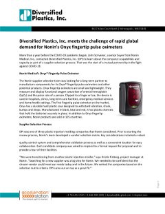 DPI meets the challenge of rapid global demand for Nonin’s Onyx fingertip pul