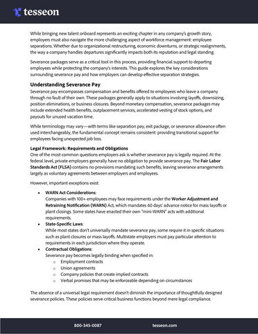 Employer's Guide to Severance Pay