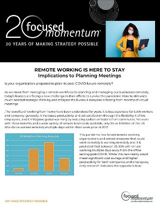 Remote Working Is Here To Stay: Implications to Planning Meetings