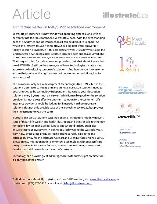 Architecture Matters in today's mobile solutions environment