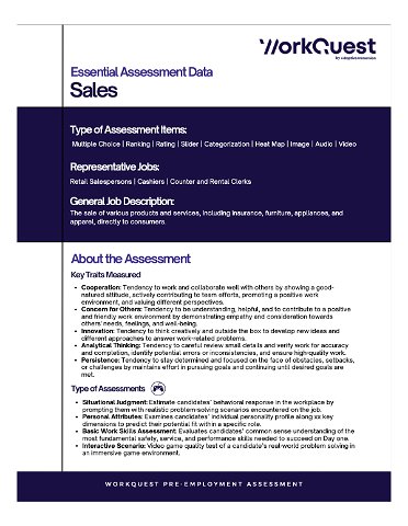 Sales Industry Assessment