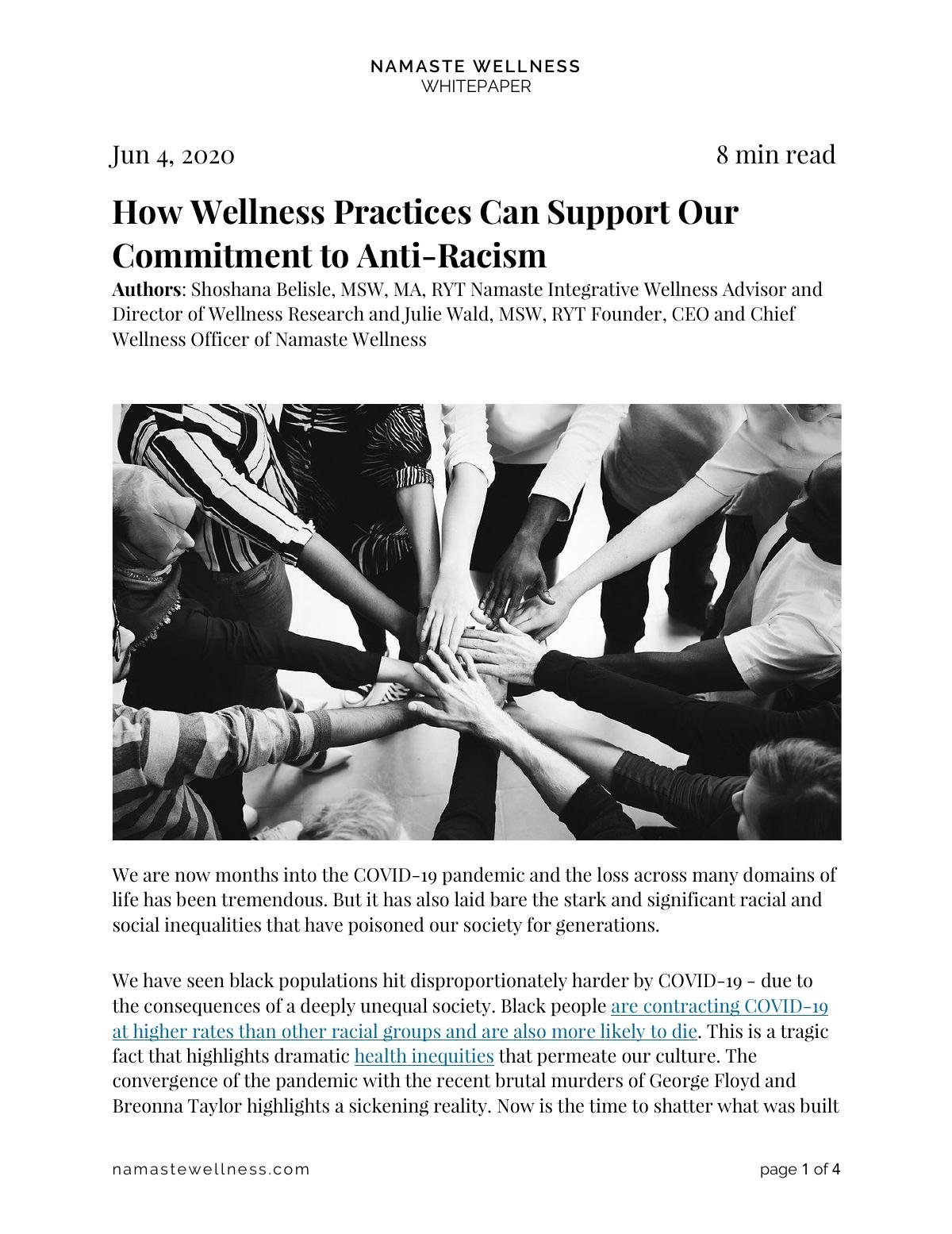 How Wellness Practices Can Support Our Commitment to Anti-Racism