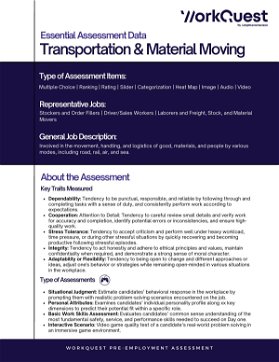 Transportation & Material Moving Industry Assessment