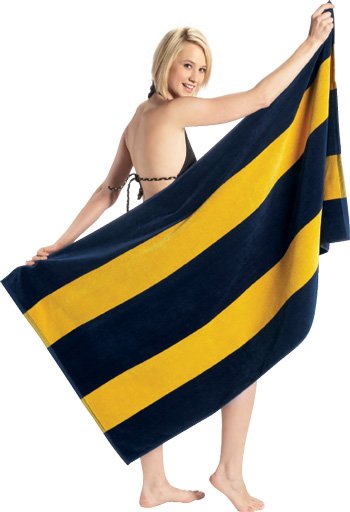 Premium Rugby Striped Velour Beach Towels
