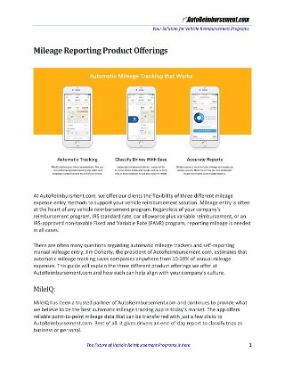 Mileage Reporting Product Offerings