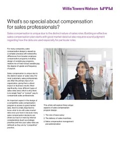 What’s so special about compensation for sales professionals?