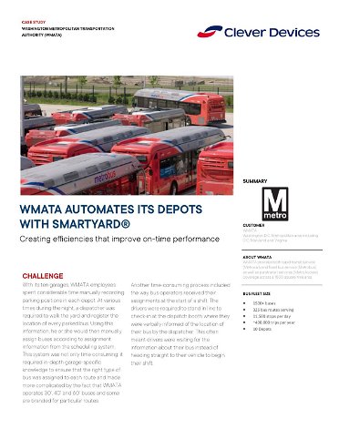 Case Study: WMATA Improves On-Time Performance by Automating Its Depots