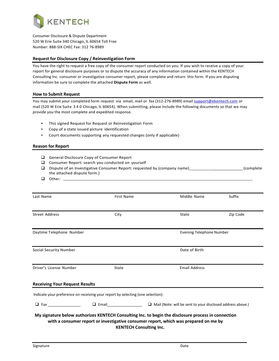 Consumer Disclosure Request & Reinvestigation Form