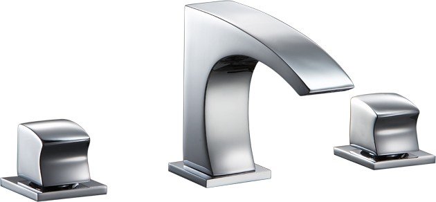 3 Hole Widespread Lavatory Faucet with Square Handles - AB77 1584C 
