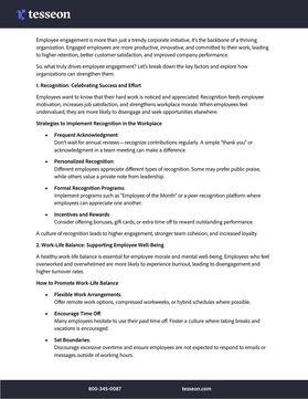 Top Drivers of Employee Engagement