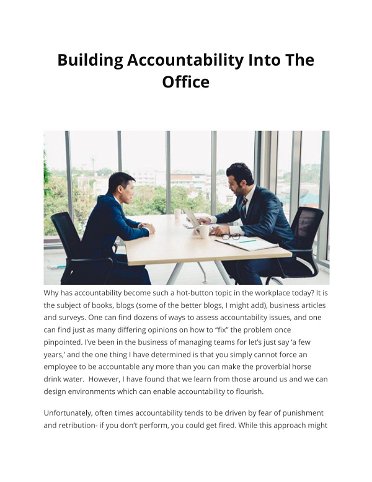 Building Accountability Into The Office   