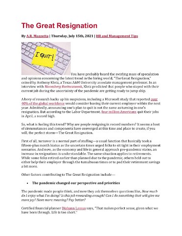 The Great Resignation