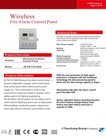 Wireless Fire Alarm And Linkage Fire Fighting Security Control