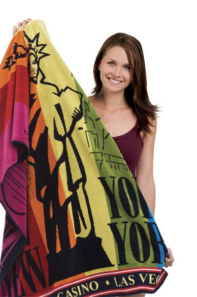 Custom Woven Jacquard  Beach Towels