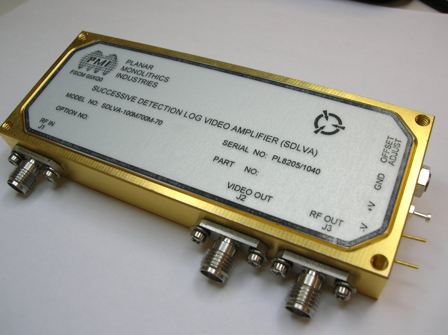 SDLVA-100M700M-70 Successive Detection Video Log Amplifier