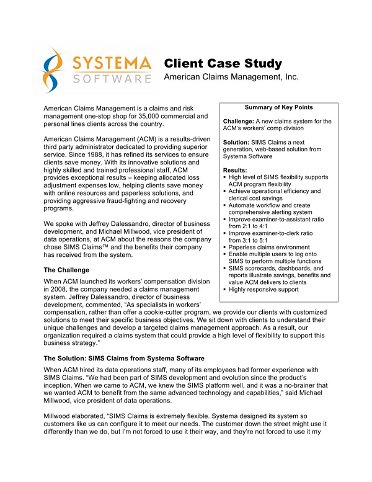Client Case Study: American Claims Management
