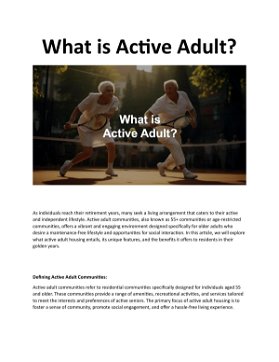 What is Active Adult Living?