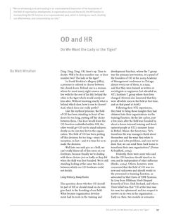 Matt Minahan: OD and HR Do We Want the Lady or the Tiger?
