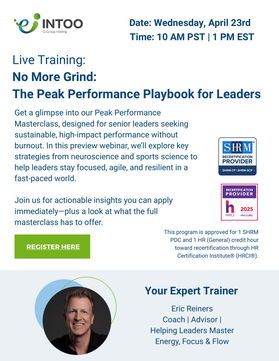 Live Training: The Peak Performance Playbook for Leaders